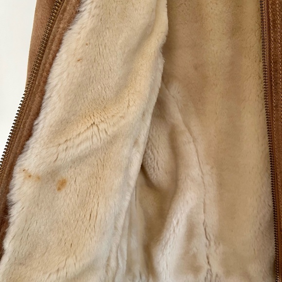 *SOLD* Vintage Y2K Leather Bomber Jacket w/ Faux Shearling … - Picture 11 of 13